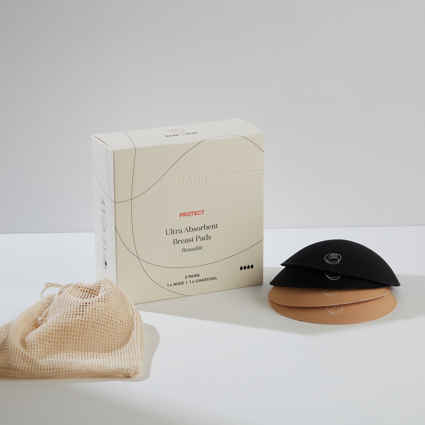ULTRA ABSORBENT BREAST PADS - Reusable - 2pairs