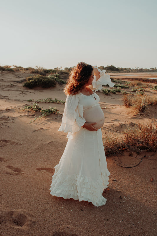 LONG SLEEVE FRINGE TOP & WRAP SKIRT