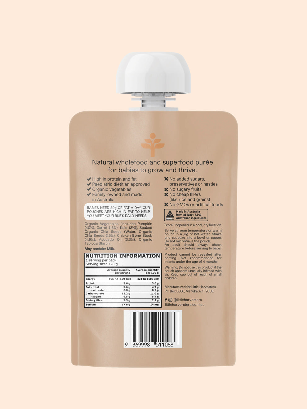 WHOLEFOOD & SUPERFOOD BABY PUREE POUCHES