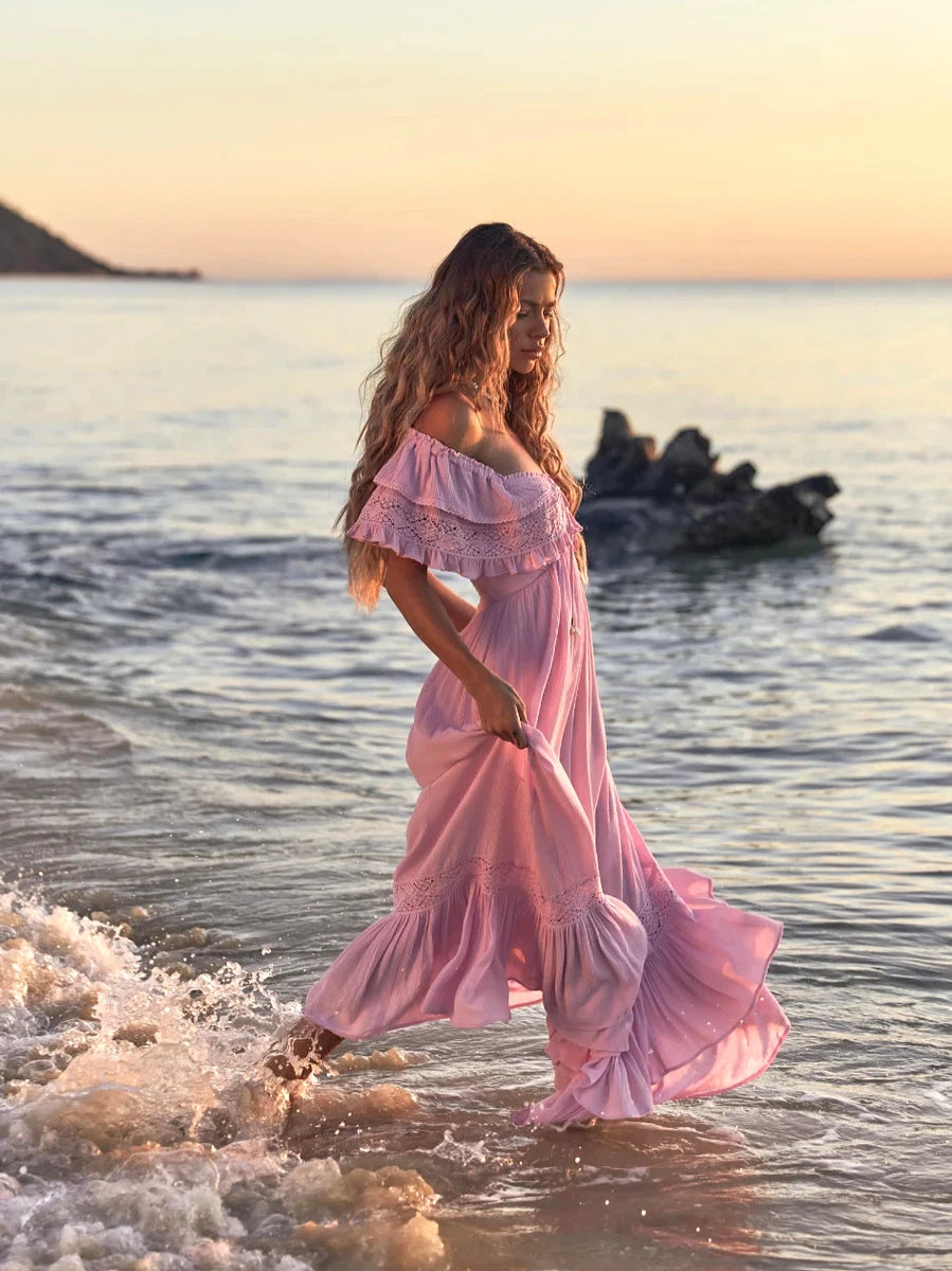 COVEN & CO NIGHT SWIMMING GOWN LILAC LACE