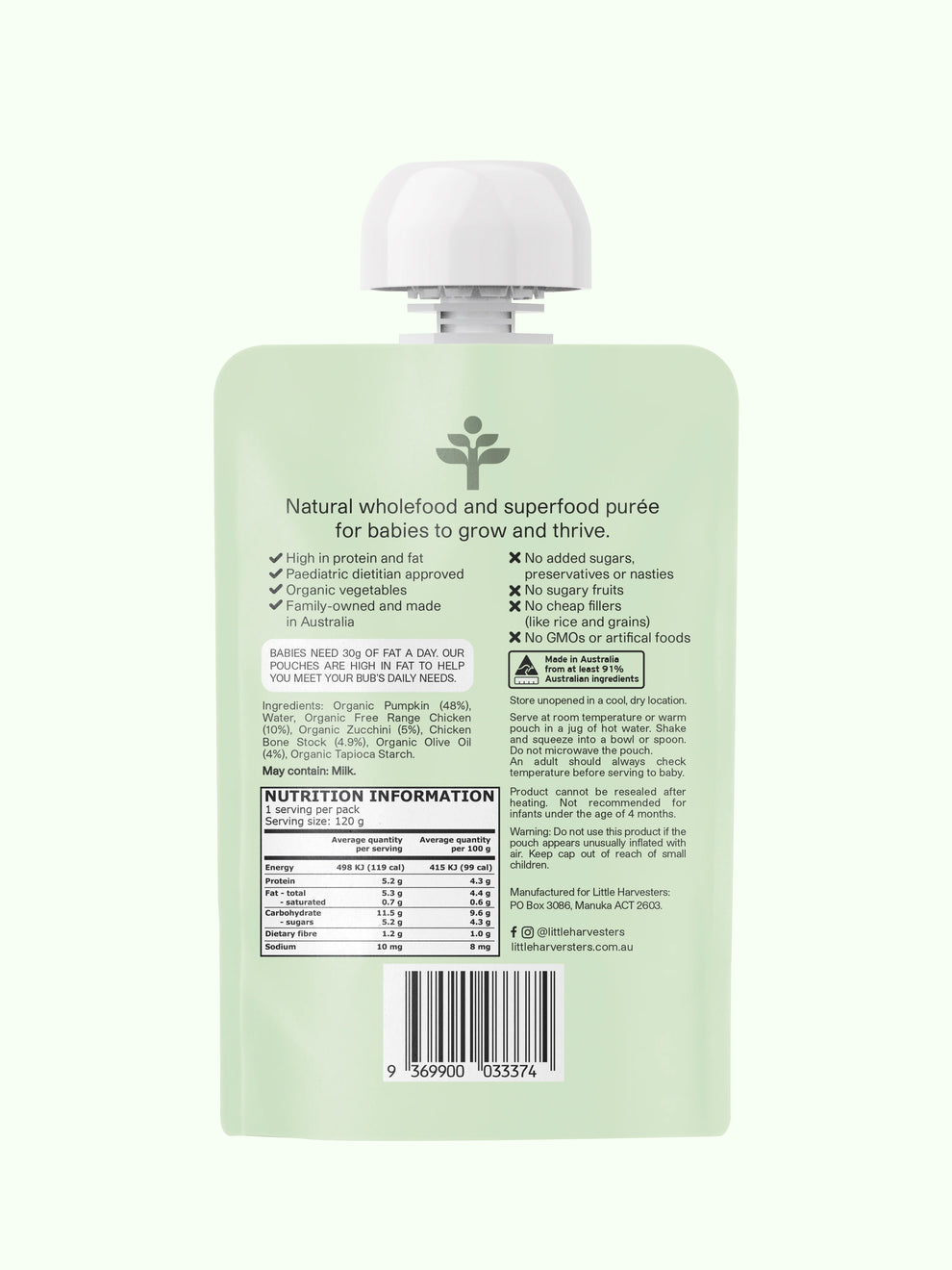 WHOLEFOOD & SUPERFOOD BABY PUREE POUCHES