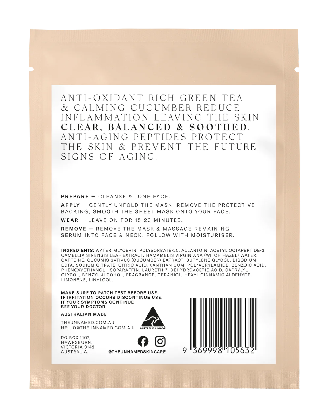 CLARIFYING & SOOTHING SHEET MASK