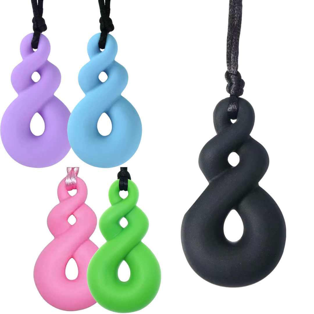 SILICONE SENSORY NECKLACE TWIST PENDANT