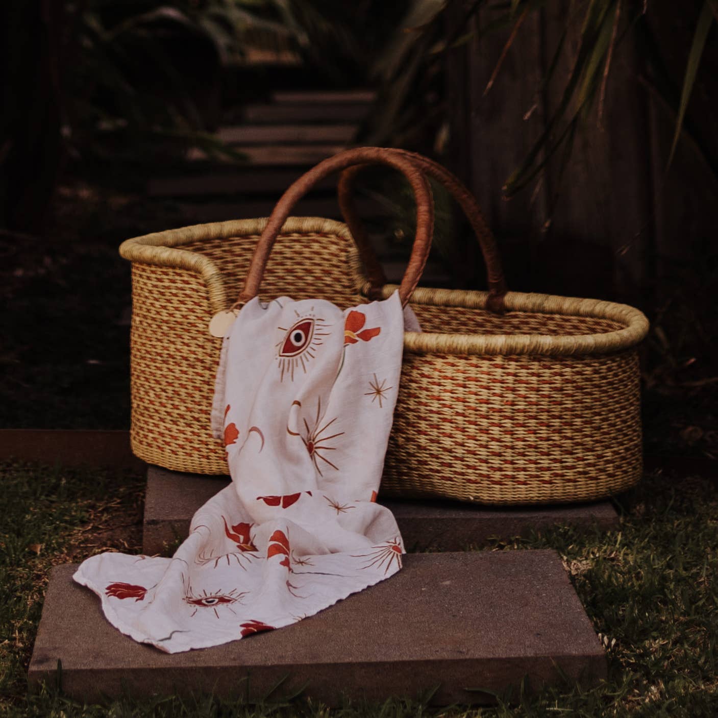 Organic Cotton Muslin Swaddle - Celestial Eye - Baby Wrap