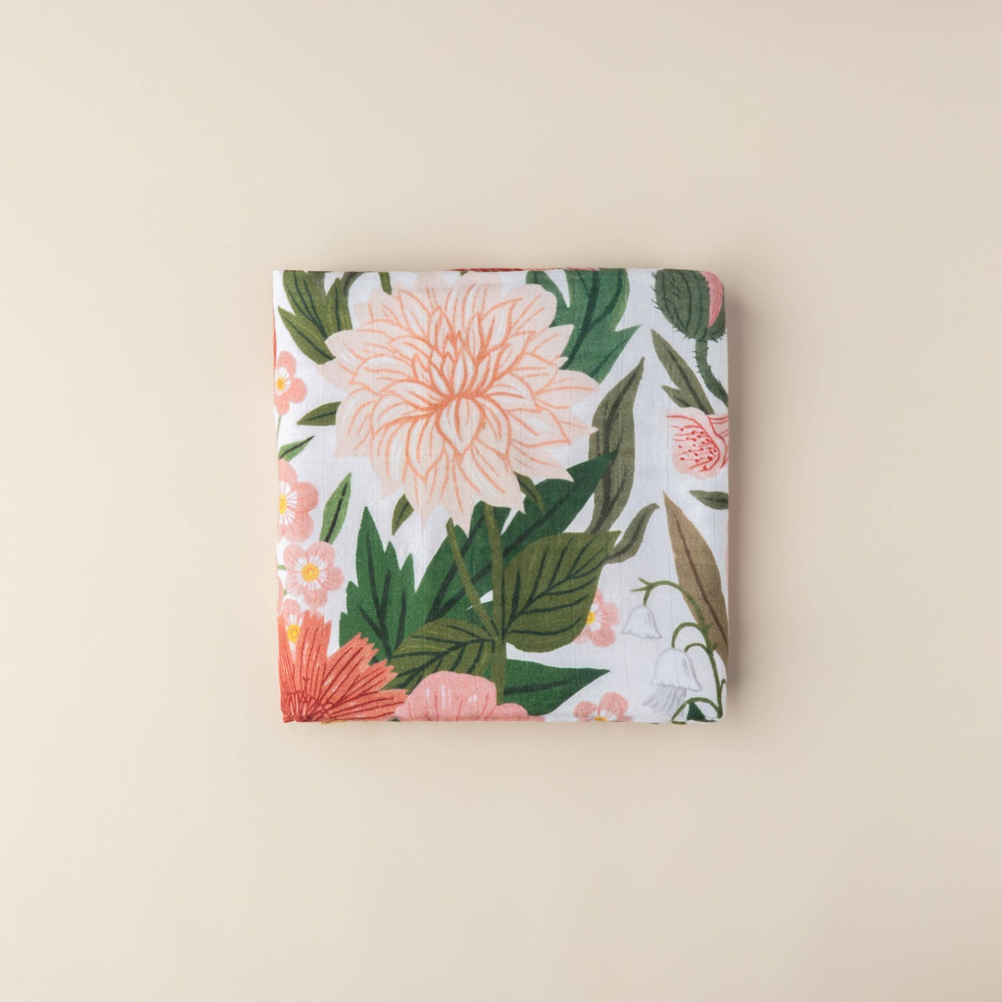 Organic Cotton Muslin Swaddle - Les Fleurs Floral Baby Wrap