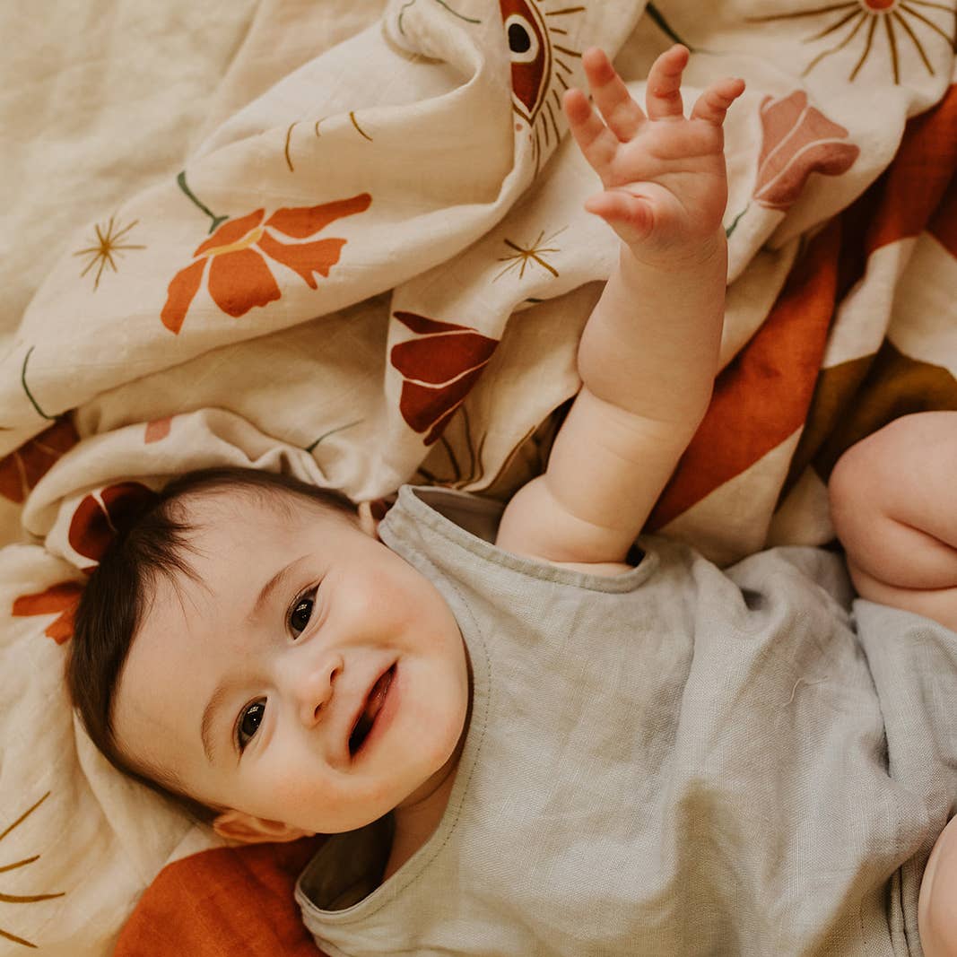 Organic Cotton Muslin Swaddle - Celestial Eye - Baby Wrap