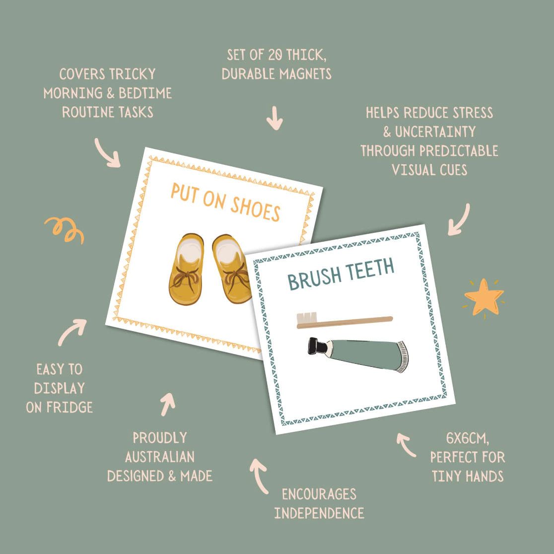 MAGNETIC ROUTINE CARDS - VISUAL SCHEDULE FOR KIDS