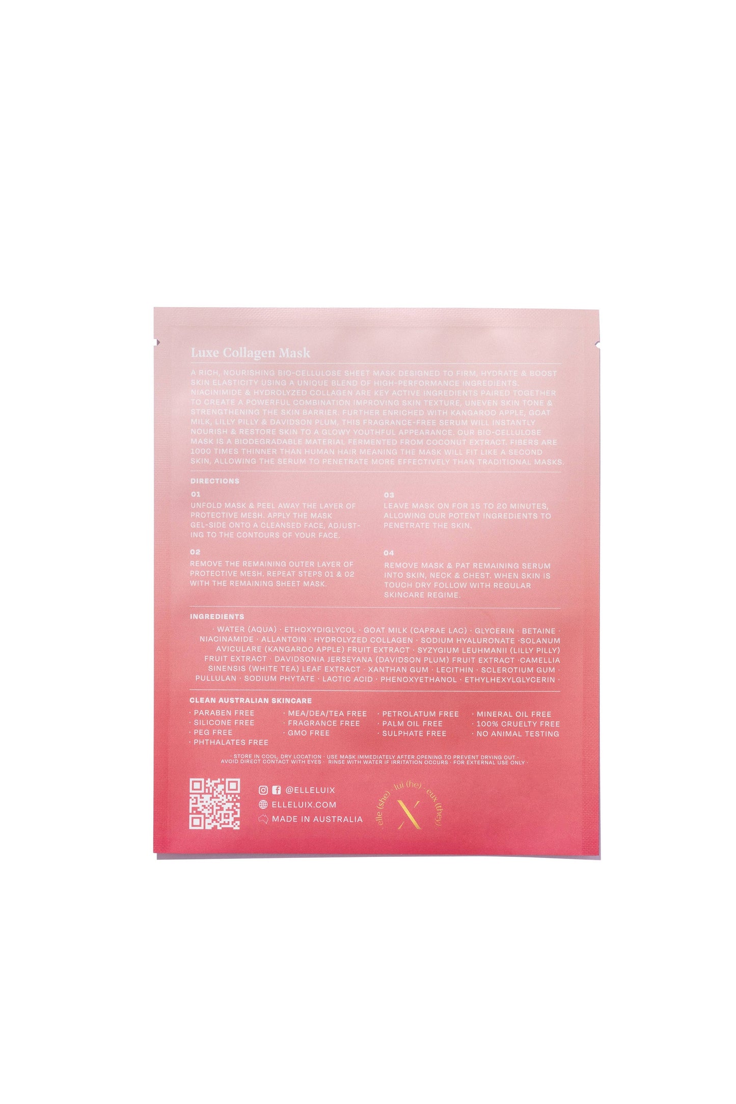 LUXE COLLAGEN BIO CELLULOSE SHEET MASK