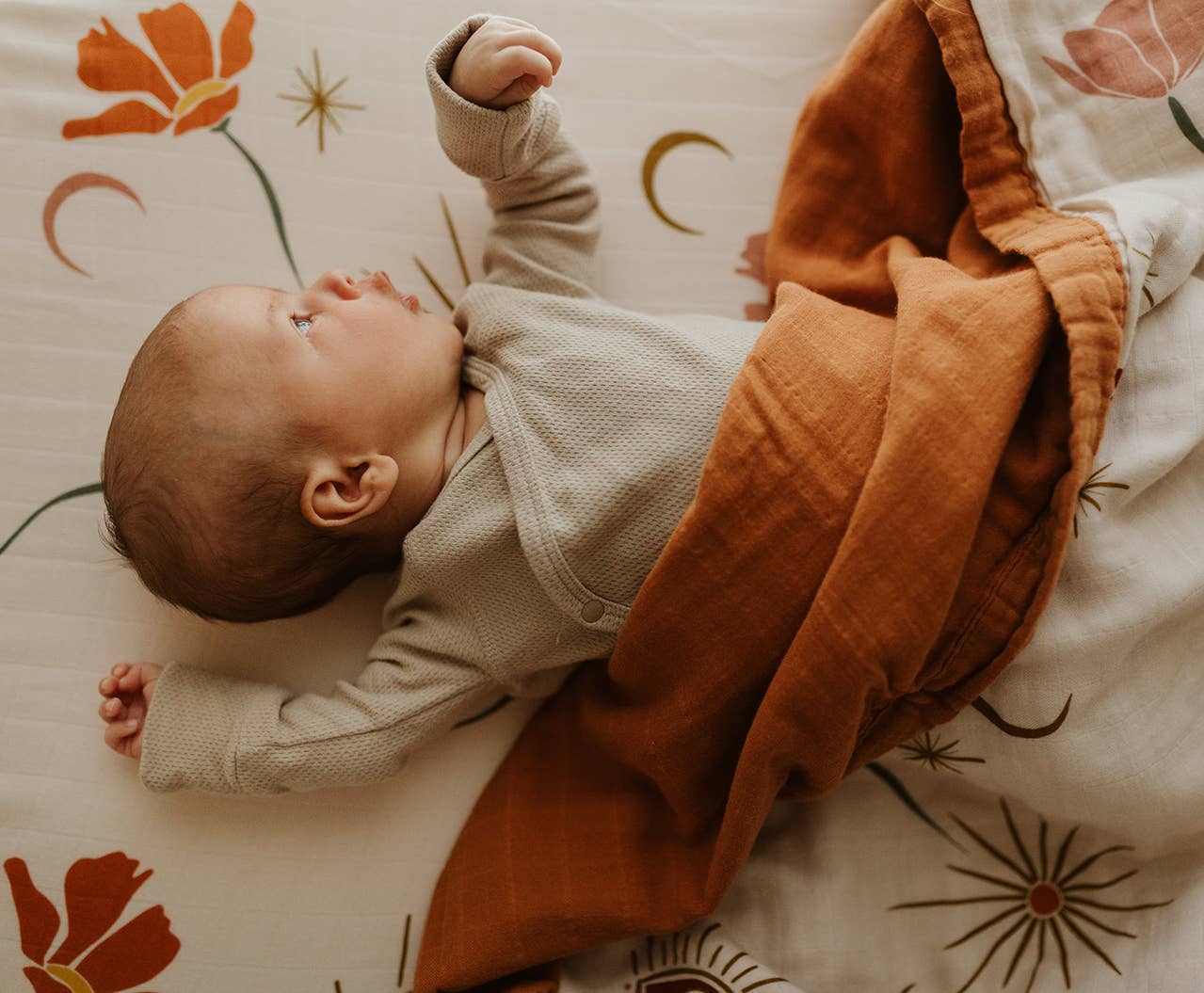 Organic Cotton Muslin Swaddle - Celestial Eye - Baby Wrap