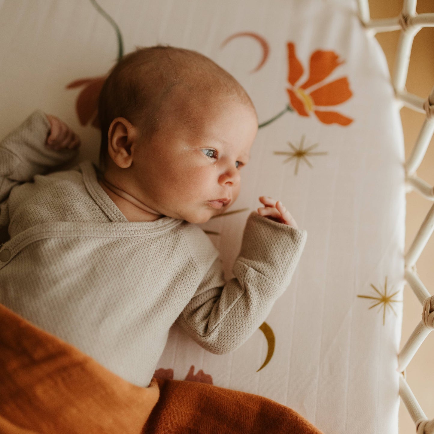 Organic Cotton Muslin Swaddle - Celestial Eye - Baby Wrap