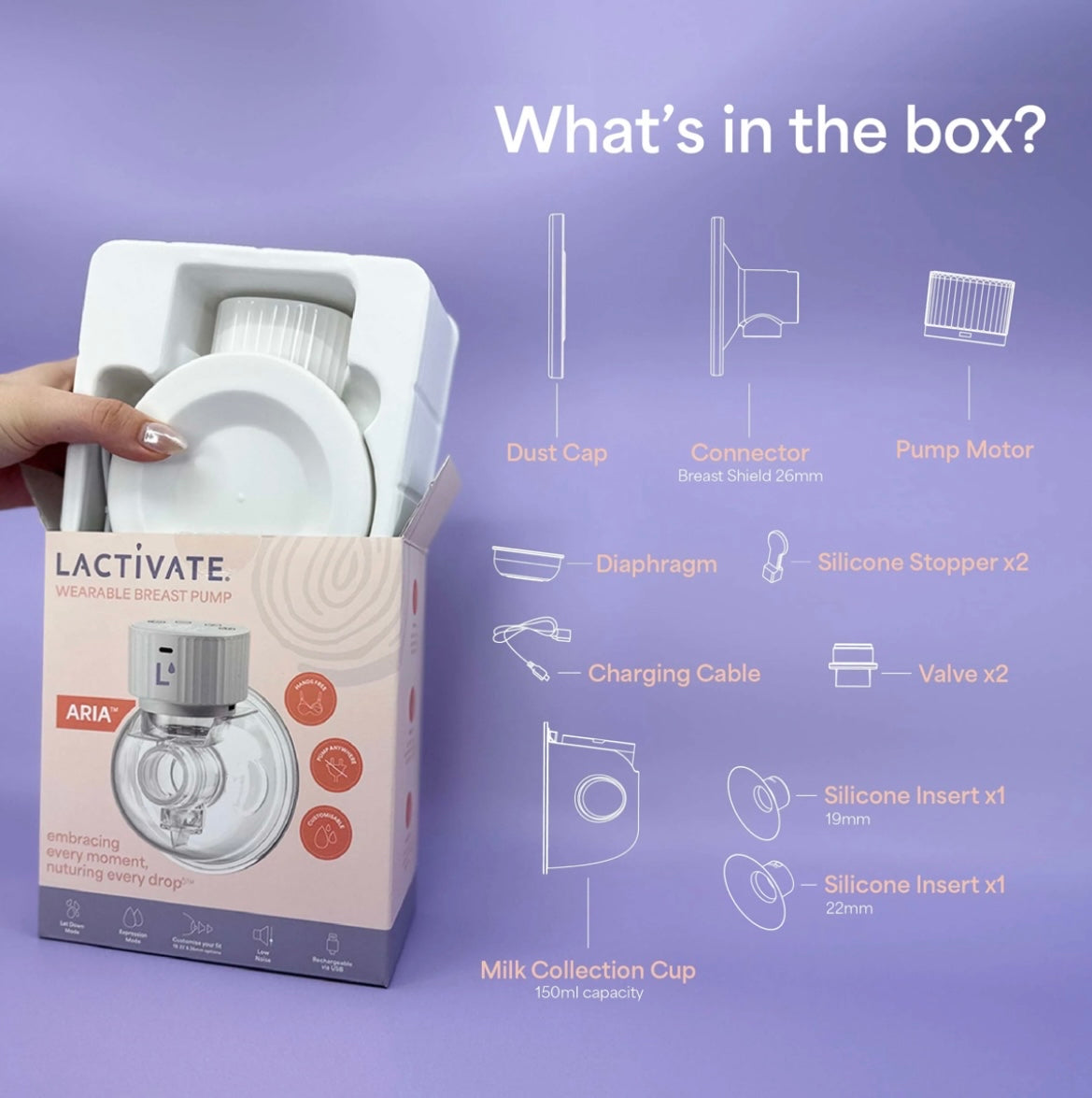 LACTIVATE ARIA WEARABLE BREAST PUMP