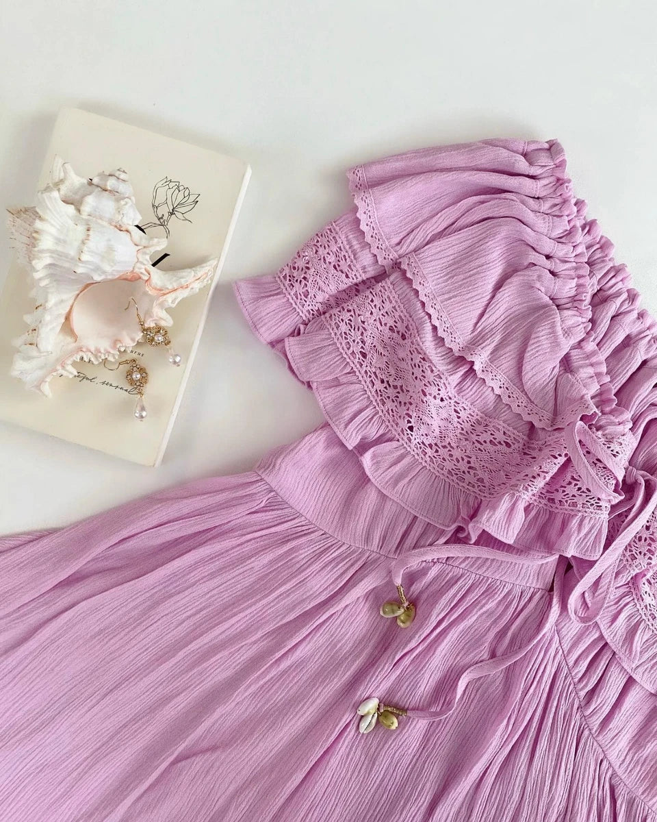 COVEN & CO NIGHT SWIMMING GOWN LILAC LACE