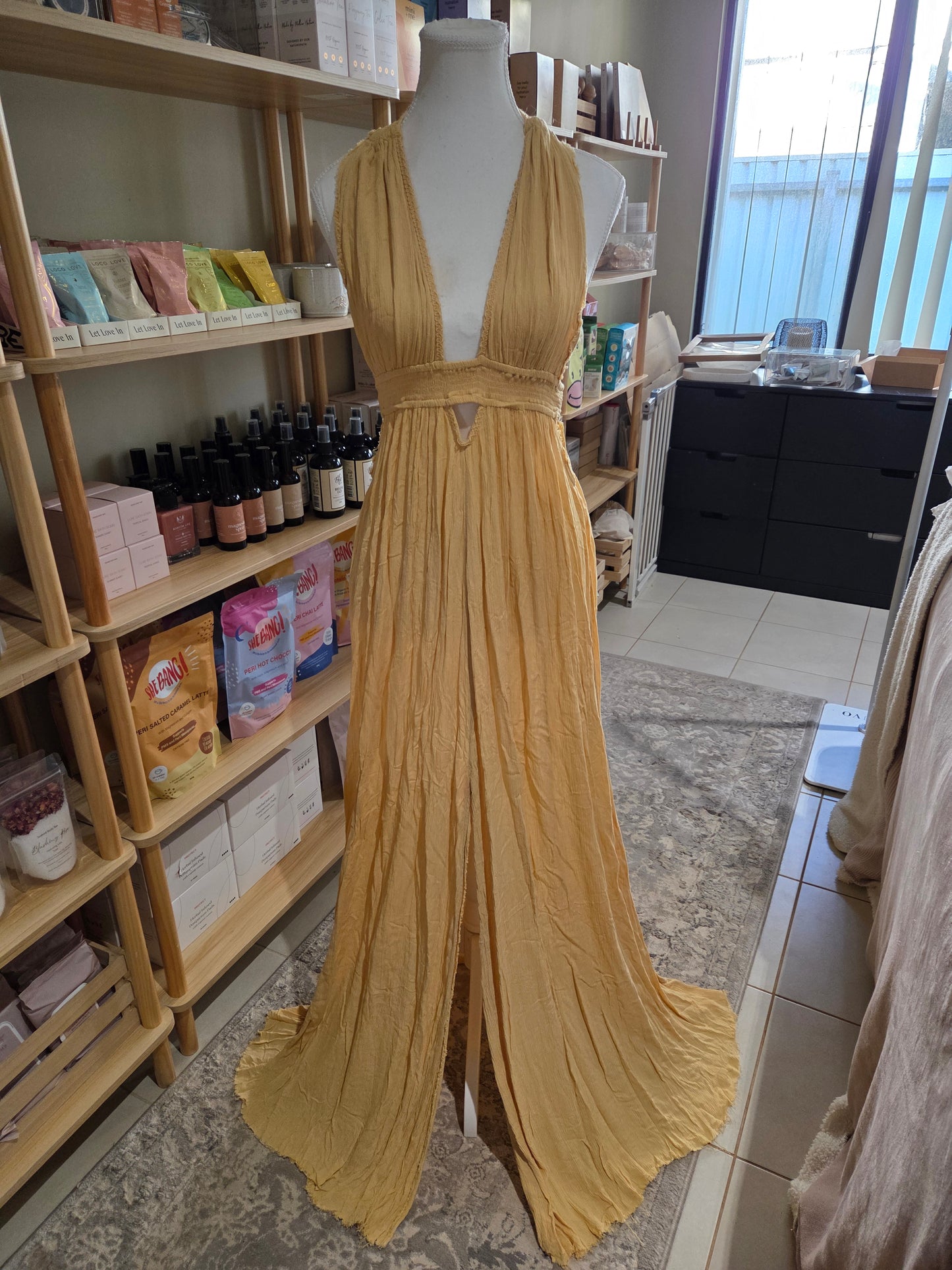YELLOW PLUNGE DRESS