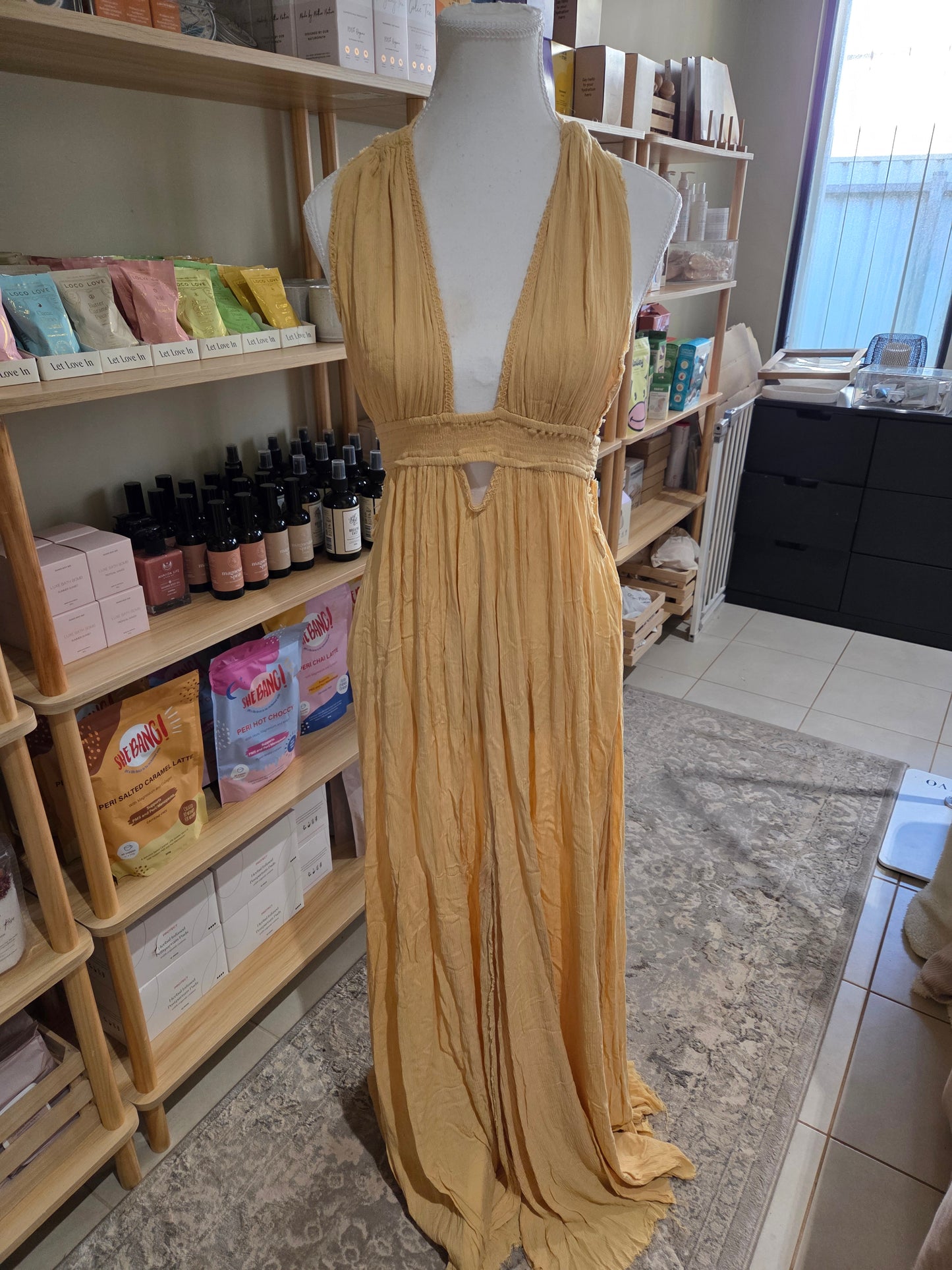 YELLOW PLUNGE DRESS